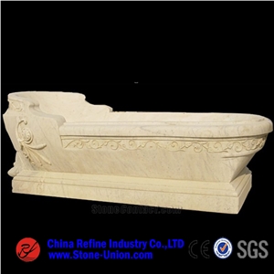 Yellow Marble Bathtub,100% Hand-Carved Bathtub,Stone Bathtub For Sale,Hotel Bathtub,Oval Bathtub, Solid Surface Bathtubs