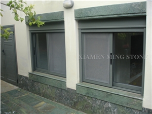 China Green Spray Wave Granite Exterior Window Sill Panel,Verde Ocean Juparana Building Window Frame Covering