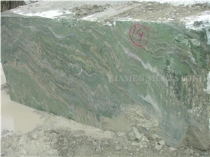 Own Quarry - China Green Spray Wave Granite Block,Verde Juparana Blocks in Stock