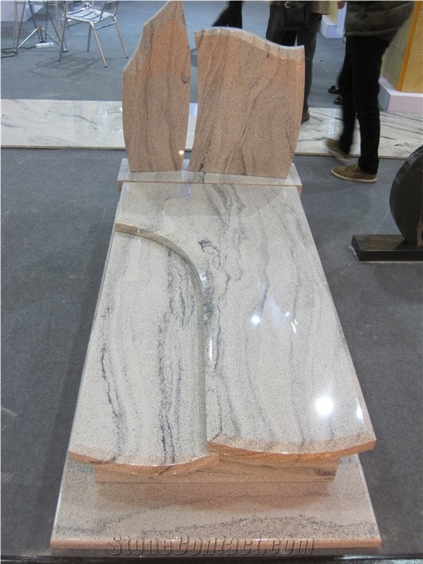 Viscont White Granite Monument, Popular Granite Monument, White Granite with Veins Monument