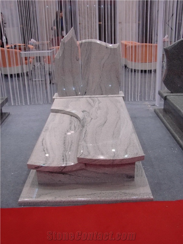 Viscont White Granite Monument, Popular Granite Monument, White Granite with Veins Monument