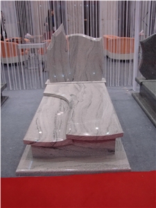 Viscont White Granite Monument, Popular Granite Monument, White Granite with Veins Monument