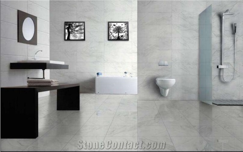 Polished Pacific White Marble Tile & Slab