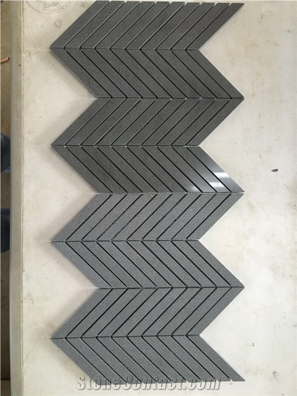 Black Basalt Polished,Honed Mosaic Tiles