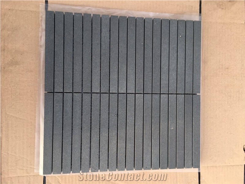 Black Basalt Polished,Honed Mosaic Tiles
