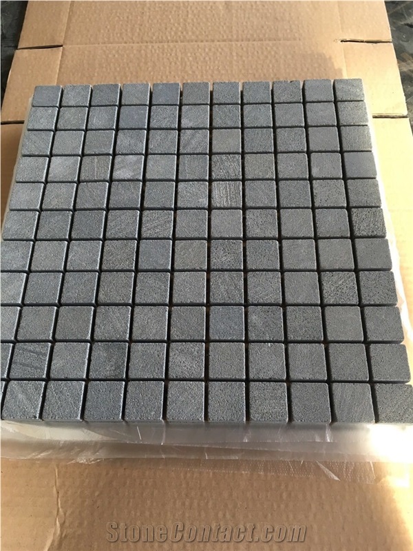 Black Basalt Polished,Honed Mosaic Tiles