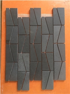 Black Basalt Polished,Honed Mosaic Tiles