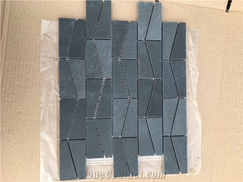 Black Basalt Polished,Honed Mosaic Tiles