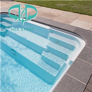 Full/Half Bullnose White/Grey/Black Granite Swimming Pool Coping Tiles,Pool Terrace Stone,Pool Pavers,Pool Decks