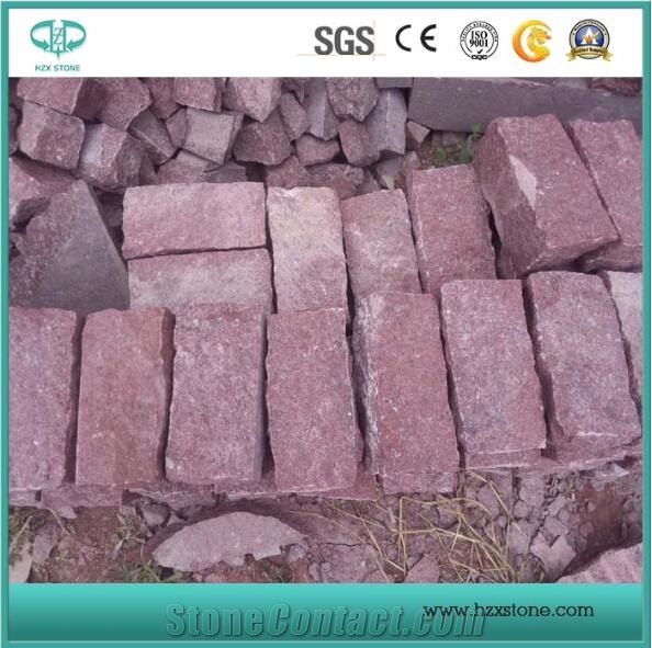 Hzx Red Porphyry/Pineapple for Flooring/Paving Stone/Cobble Stone/Landscaping Cubes Paver/Cobble/ Floor Covering