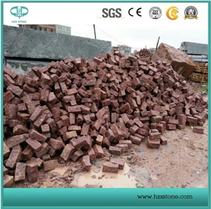 Hzx Red Porphyry/Pineapple for Flooring/Paving Stone/Cobble Stone/Landscaping Cubes Paver/Cobble/ Floor Covering