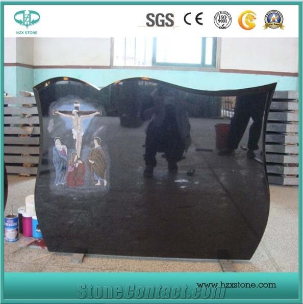 Shanxi Black/G603/Aurora/G654 American Customized Gravestone, Polished Granite, Granite Tombstone Weeping Angel Design Granite for Monument,Grave