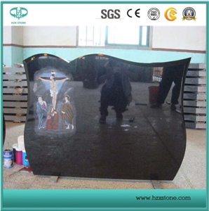 Shanxi Black/G603/Aurora/G654 American Customized Gravestone, Polished Granite, Granite Tombstone Weeping Angel Design Granite for Monument,Grave