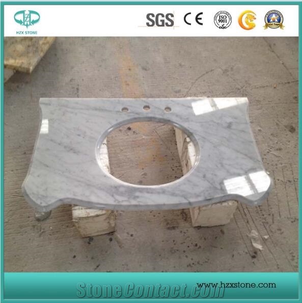 White Carrara/Black Granite/Yellow Marble/Marble/Natural Stone/Quartz Stone/Vanity Top/Marble Tops/Bathroom Top/Counter Top for Kitchen or Bathroom