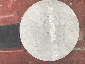 Carrara White Marble Round Table Top Design,Polished Marble Work Tops, Solid Surfece Table Tops