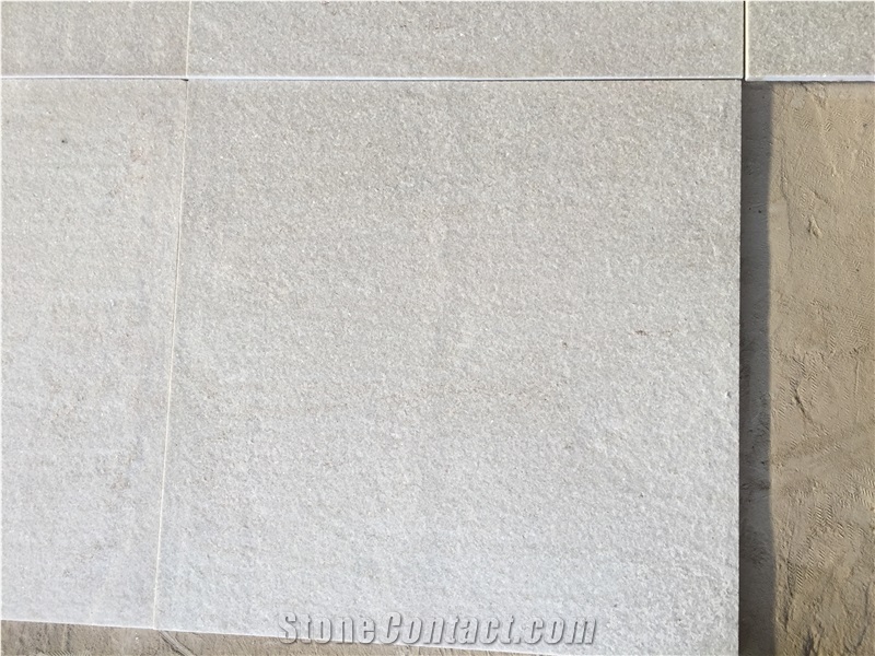 China White Quartzite Flamed Tile Spa White Quartzite Tile for Project