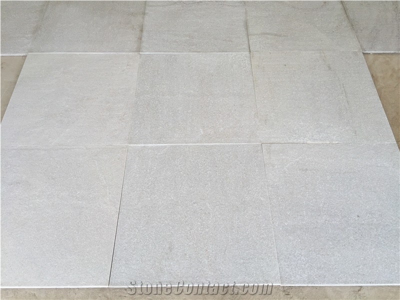 China White Quartzite Flamed Tile Spa White Quartzite Tile for Project