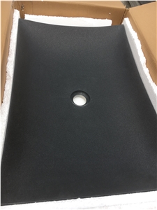 Honed Granite Rectangle Sink Absolute Black Honed Vessel Sinks for Hotel