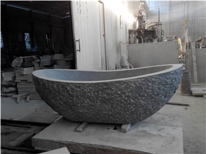 Rough Finish Stone Bathtubs Granite Stone Nero Impala Bathtubs for Hotel
