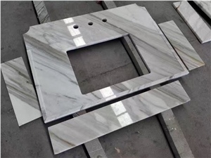 White Marble Vanity Top Calacatta Carrara Countertop for Bathroom
