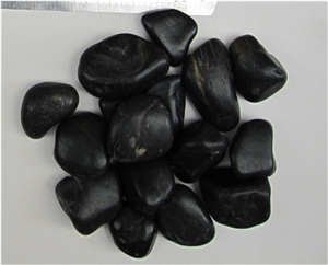 High Polished Absolute Black River Stone&Round Pebbles, Dark Color Natural Rock for Landscaping Decoration/Wall Cladding /Flooring Paving/Foot Massage