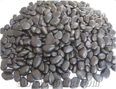 High Polished Absolute Black River Stone&Round Pebbles, Dark Color Natural Rock for Landscaping Decoration/Wall Cladding /Flooring Paving/Foot Massage