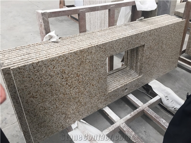 China Natural Stone Quarry Manufacture, Laminated Edge G664 Bainbrook Brown, Granite Countertop, Work Tops, Kitchen Island Tops