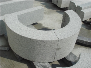 Chinese Grey G603, Cheap Granite Bushhammed, Fine Picked Curve Kerbstone, Flamed Paving Curbs, Road Stone for Building Projects