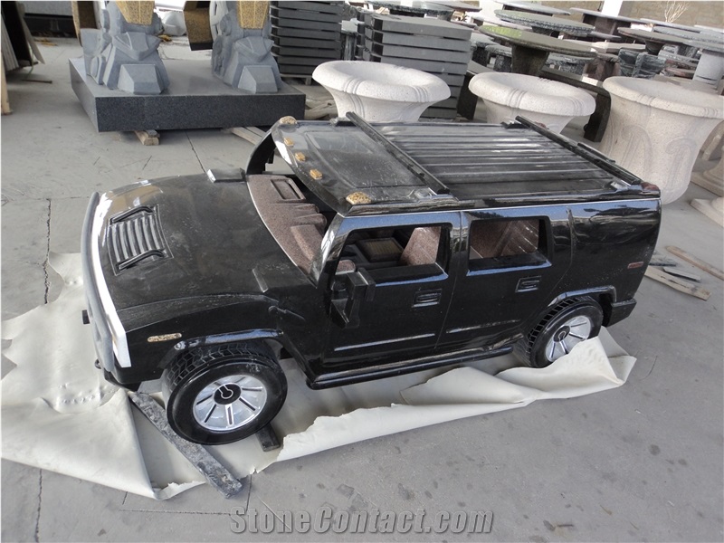 Off-Road Stone Vehicle Carving, Handcarved Car Statue