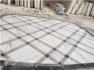 Greece Volakas Waterjet Wattern, Greece White Marble Waterjet Pattern, Greece Volakas Medallions, Greece White Marble Medallions