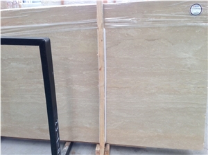 Medium Travertine Tiles & Slabs, Dark Travertine (Dark Cream Travertine) Flooring Tiles, Beige Polished Wall Covering Tiles