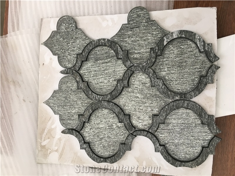 Polishing White Marble and Granite Mosaic in Lantern Shape
