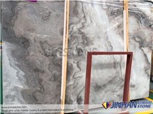 Unique Fusion Cream & Grey Marble Polishing Slab and Tile