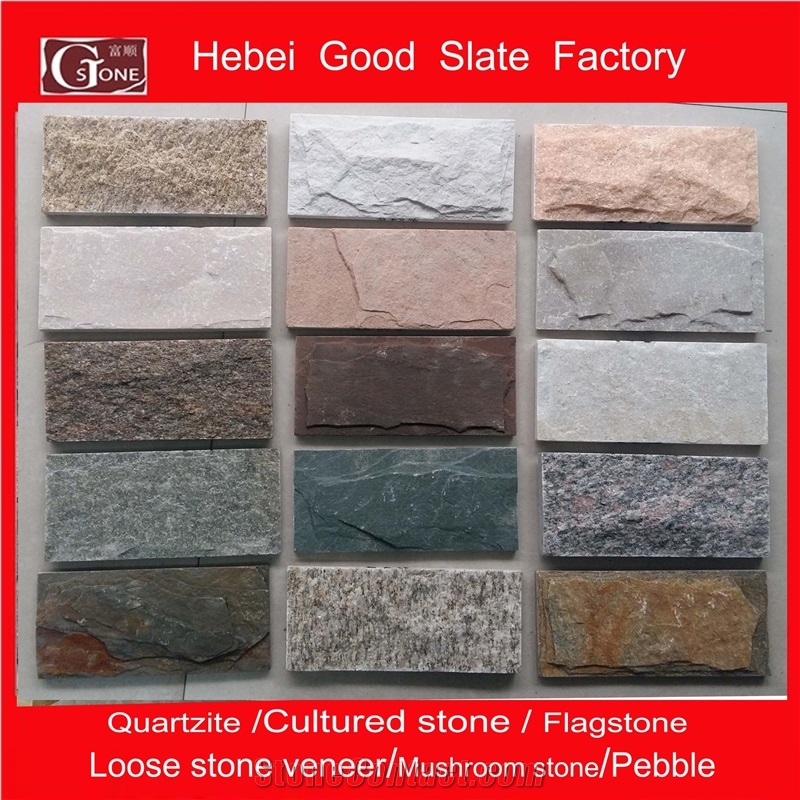Split Face Multicolor Quartzite Mushroom Stone for Walling Cladding