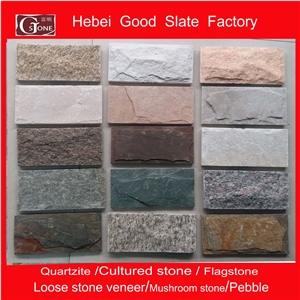 Split Face Multicolor Quartzite Mushroom Stone for Walling Cladding