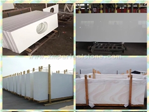 2017 New Color Super White High Density Nonporous Nano Crystal Glass Stone Slabs for Sale