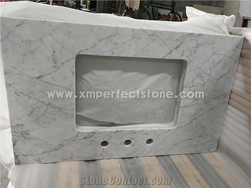Bianco Carrara Italy Marble for White Vanity Tops,Bathroom Solid Surface
