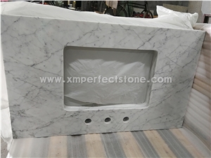 Bianco Carrara Italy Marble for White Vanity Tops,Bathroom Solid Surface
