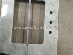Bianco Carrara Italy Marble for White Vanity Tops,Bathroom Solid Surface