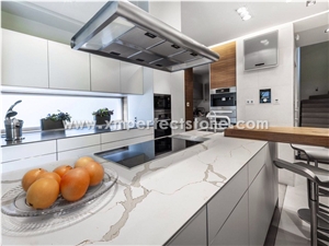 Caesarstone Quartz Kitchen Countertops for Calacatta White Quartz Chinese Quartz Countertop