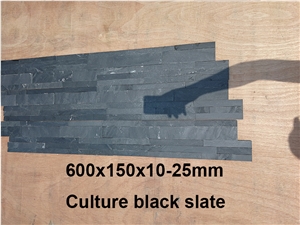 Cheap China Black Slate Cultured Stone for Wall Cladding Decor, Ledge/Loose Stone Feature Wall, Natural Building Stone Wall