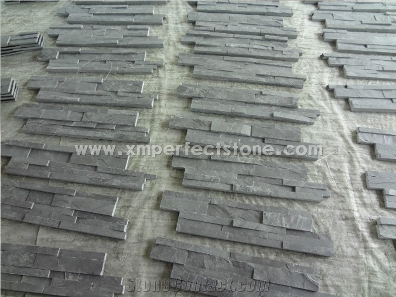 Cheap China Black Slate Cultured Stone for Wall Cladding Decor, Ledge/Loose Stone Feature Wall, Natural Building Stone Wall