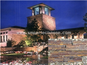 China Rusty Brown Slate Cultured Stone, Wall Cladding, Stacked Stone Veneer Clearance, Manufactured Stone Veneer
