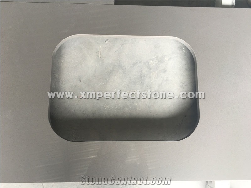 Customized Size Pure Grey Quartz Counterop for Caesarstone Quartz Kitchen Countertops