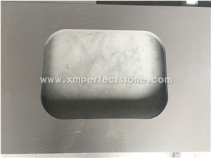 Customized Size Pure Grey Quartz Counterop for Caesarstone Quartz Kitchen Countertops
