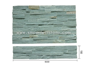 Green Slate Cultured Tiles for Wall Cladding/Chine Jade Slate Natural Split 600*150*10-25mm