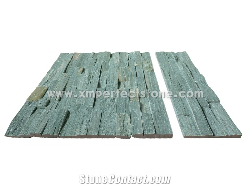 Green Slate Cultured Tiles for Wall Cladding/Chine Jade Slate Natural Split 600*150*10-25mm