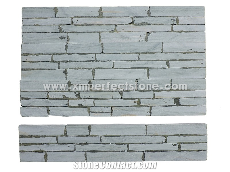 Green Slate Cultured Tiles for Wall Cladding/Chine Jade Slate Natural Split 600*150*10-25mm