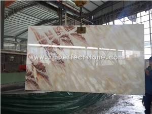 Loulan Onyx Slabs/Chinese New White Onyx Slab for Hotel Project