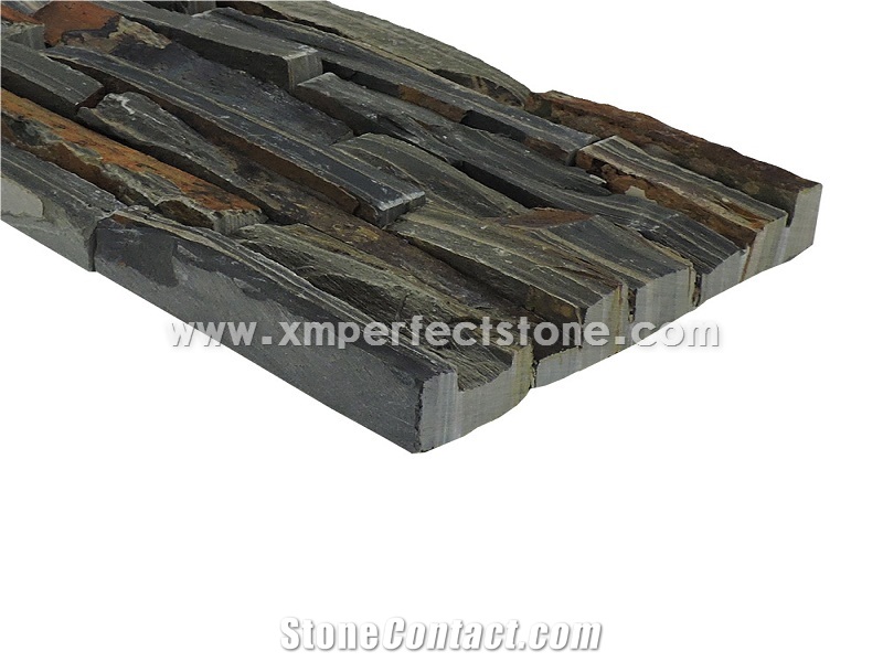 Rusty Slate Cultured Strips/Split Face Rusty Culture Stone/Gold Slate Thin Stone Veneer
